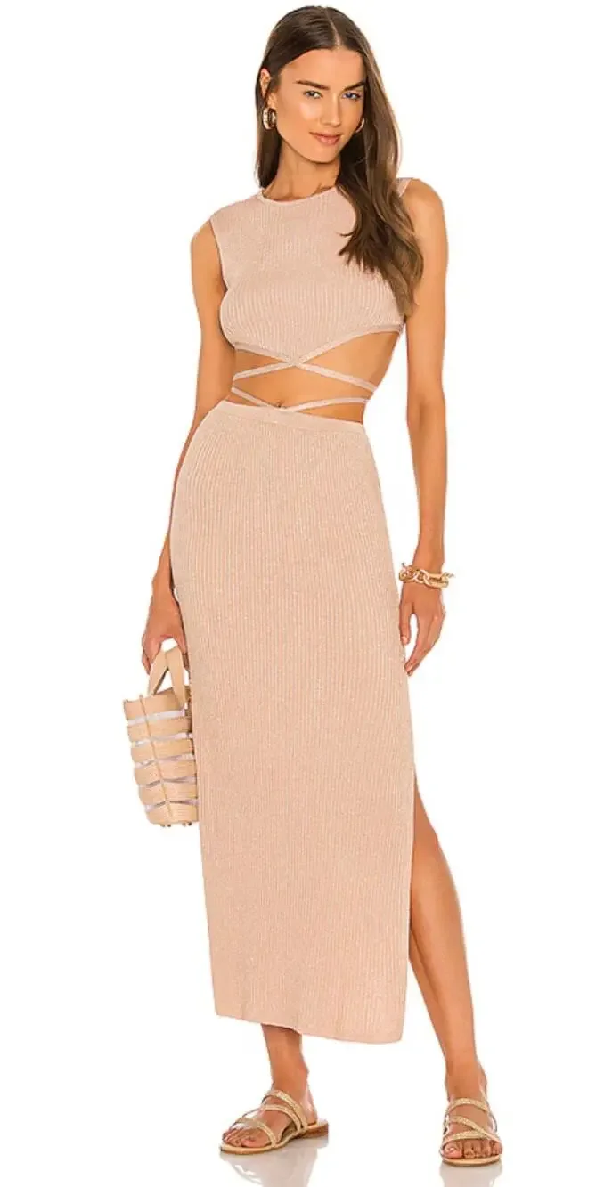 Devon Windsor Set Small Seraphina Top Sage Skirt in Dusty Rose Knit Party Casual